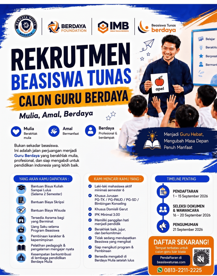 Poster Beasiswa Tunas Calon Guru Berdaya